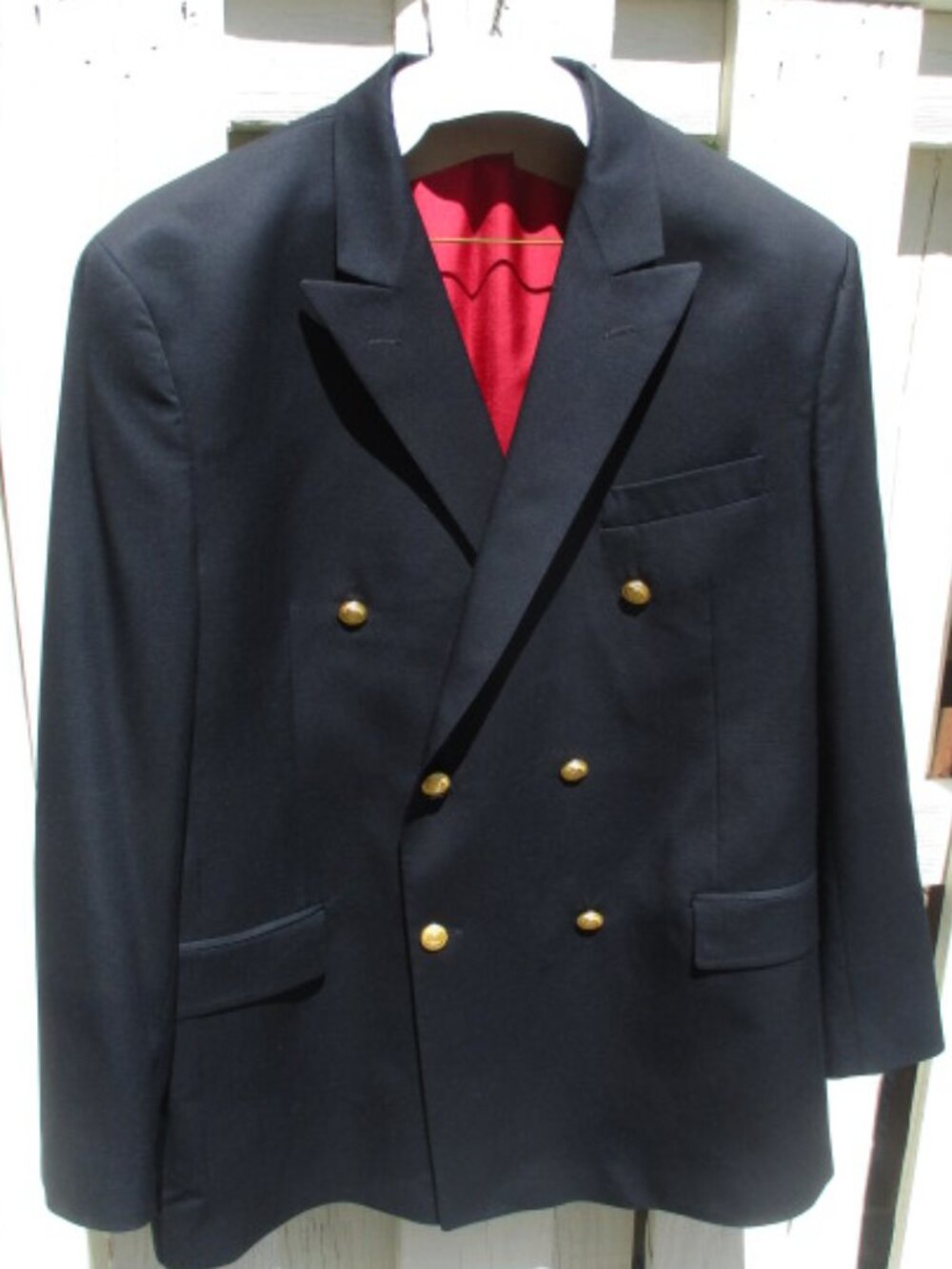 Men's Double Breasted Navy Blue Blazer 44R